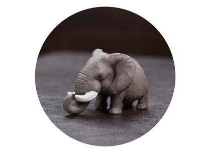 Gohobi Yixing Purple Clay Elephant Tea Pet – Handmade Lucky Tea Table Ornament