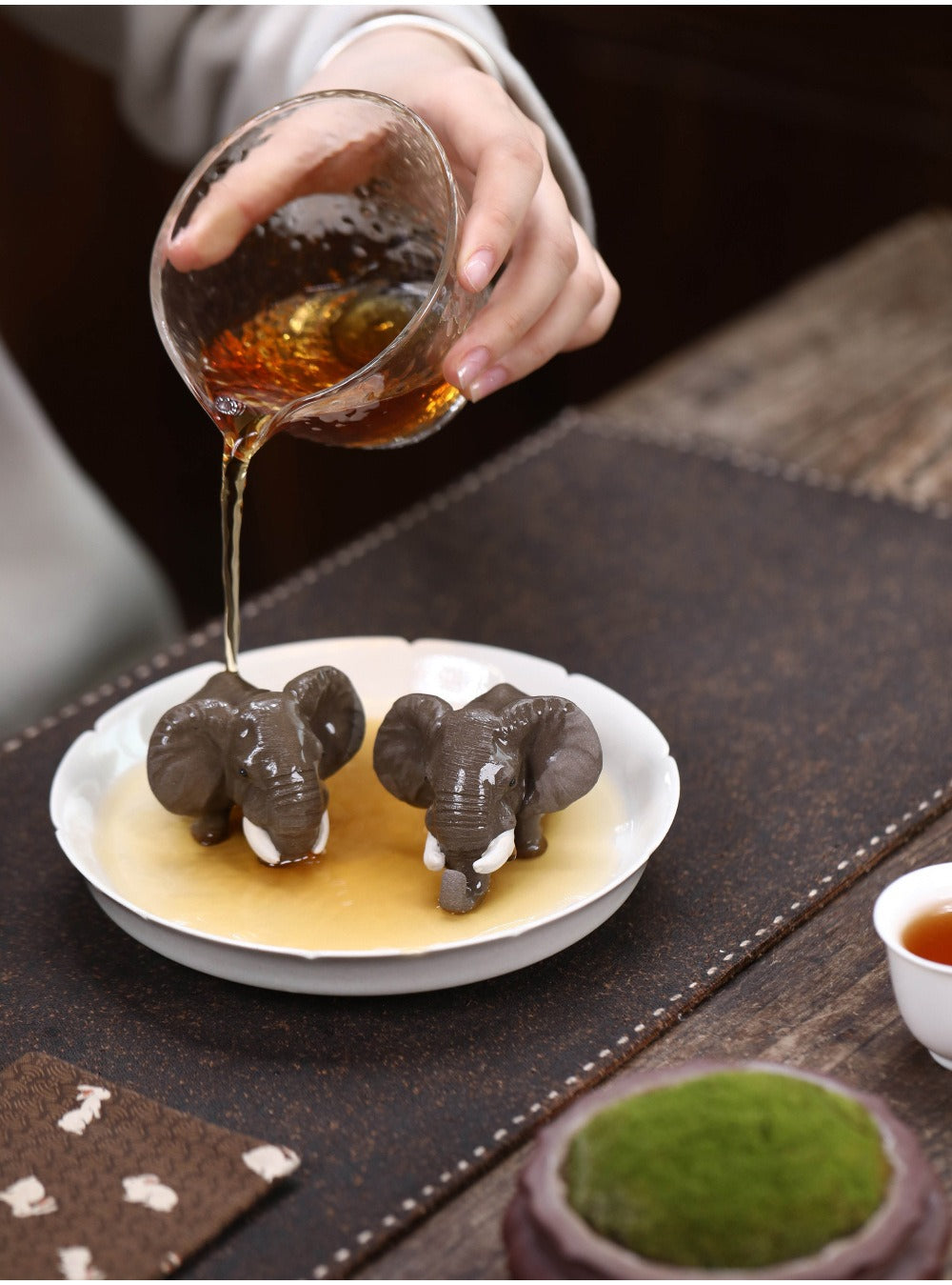 Gohobi Yixing Purple Clay Elephant Tea Pet – Handmade Lucky Tea Table Ornament