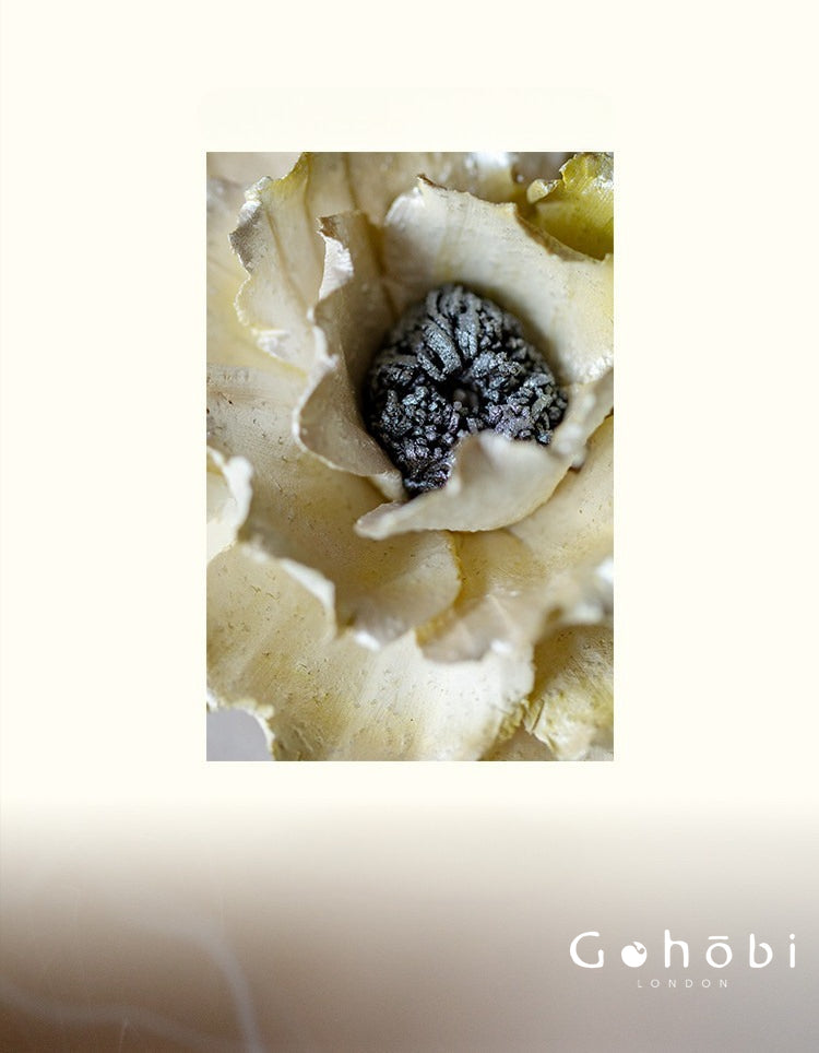 Gohobi Handmade Floral Incense Holder 004 - Peony Stoneware