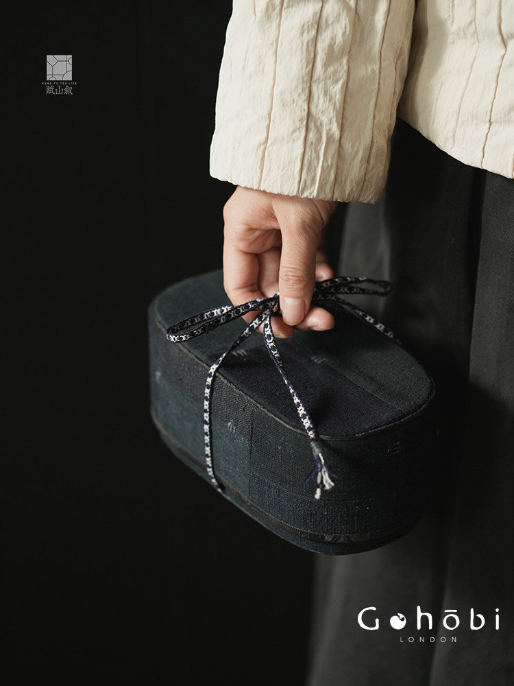 [賦山敘 x Gohobi] Gohobi Indigo Dyed Tea Set Storage Bag – Handmade Cloth Travel Teacup & Teapot Pouch