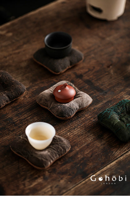 Gohobi Fragrant Cloud Silk Tea Coaster – Handmade Fabric Tea Mat for Gongfu Tea Set