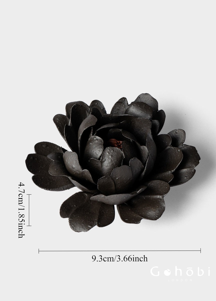 Gohobi Handmade Floral Incense Holder 002 - Black Peony and White Rose