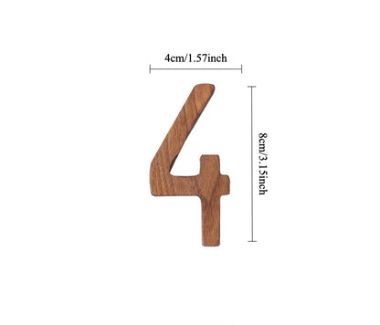 Gohobi Walnut Wood Number Wall Decor