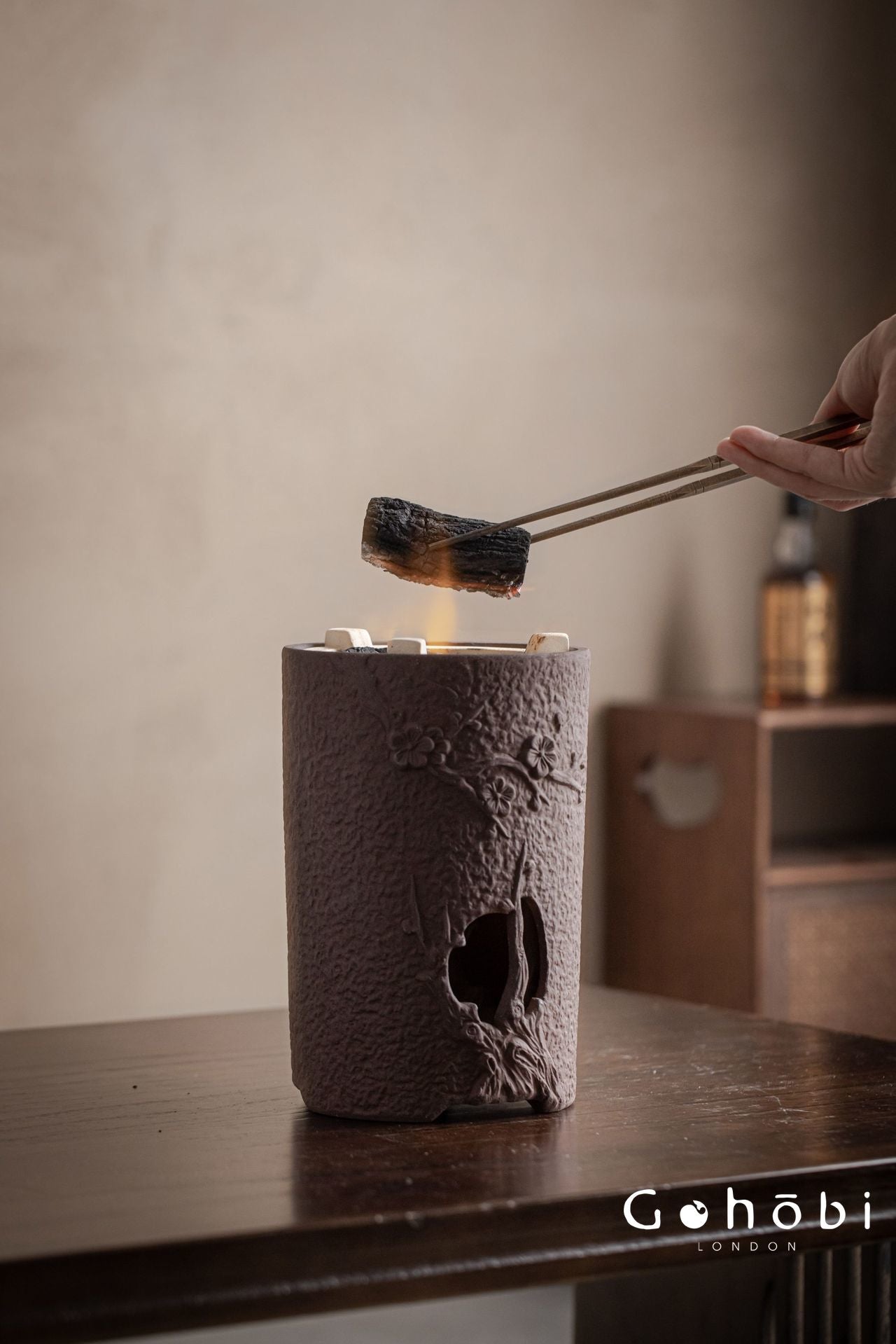 Gohobi Coarse Pottery Wind Stove Tea Set – Japanese Retro Charcoal-Style Kettle