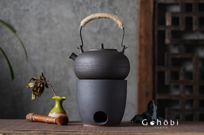 Gohobi Ceramic Tea Kettle – Handmade Household Pottery Teapot (900ml)