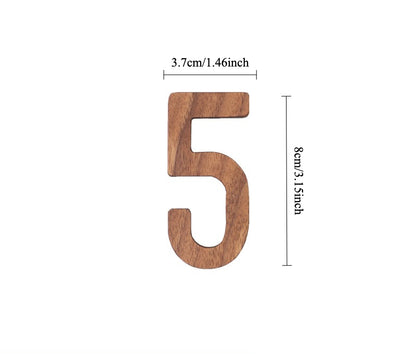 Gohobi Walnut Wood Number Wall Decor