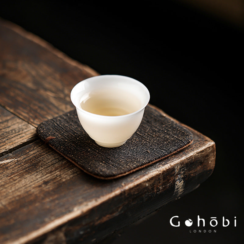 Gohobi Xiangyun Silk Tea Coaster – Handmade Tussah Silk Square Tea Mat Heat Insulation Pad