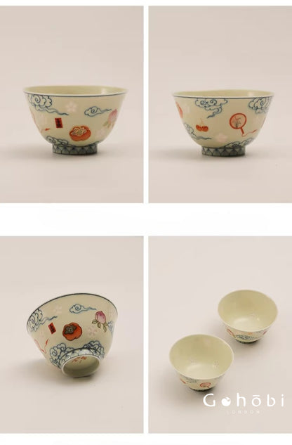 Gohobi Hand-Painted Linglong Porcelain Teacup – Jingdezhen Gongfu Tea Tasting Cup