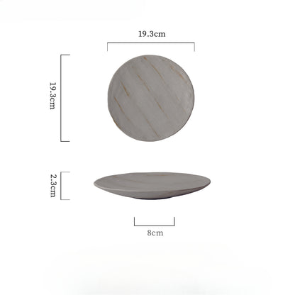 Jinxiu 2025 peint à l'aneth, nouvelle assiette de légumes sautés au feu de bois de 7,7 pouces, assiette plate pour la maison, hôtel, restaurant, assiette de cuisine occidentale commerciale