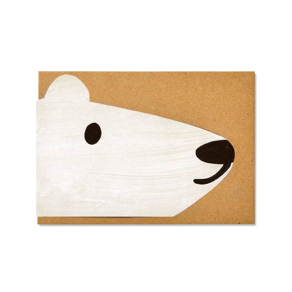 Mortlake Papers Polar Bear Shaped Greeting Card [Made in the UK]