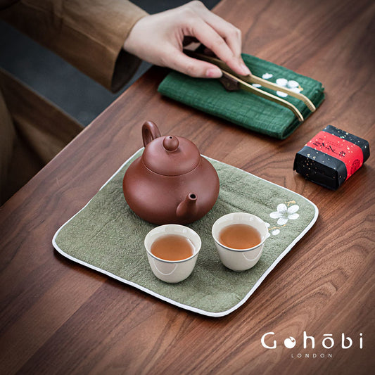 Gohobi Handmade Cotton Linen Tea Towel – Japanese Style Absorbent Zen Tea Cloth