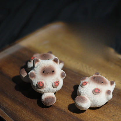 Gohobi Handcrafted Siamese Cat Tea Pet