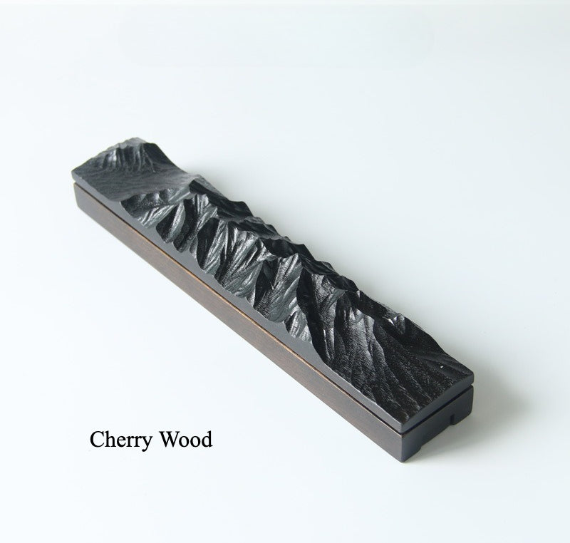 Gohobi Handcrafted Mountain-Shaped Solid Wood Incense Holder