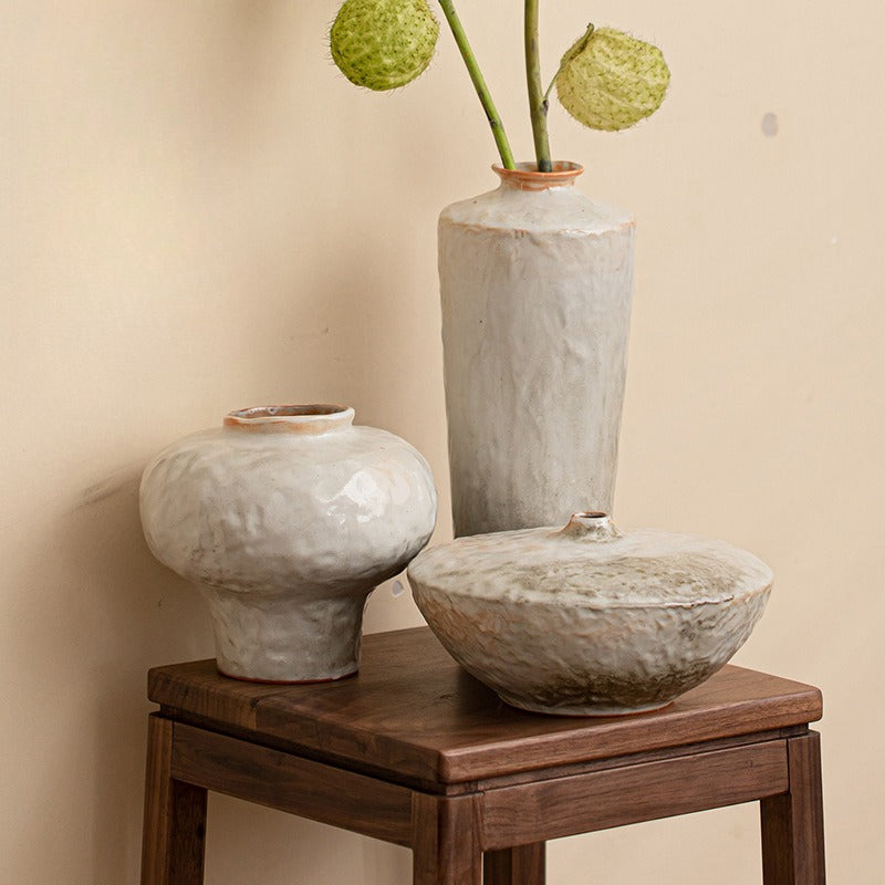 [Sea freight only] Gohobi Retro Shino Ware Ceramic Vase