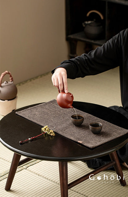 Gohobi Xiangyun Silk Tea Table Mat – Handmade Double-Sided Silk Tea Runner Zen Style