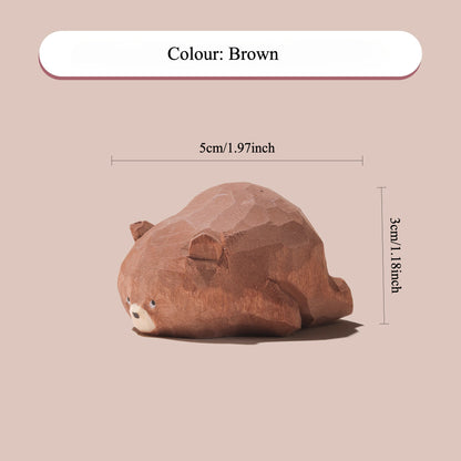 Gohobi Hand-Carved Little Bear Figurine