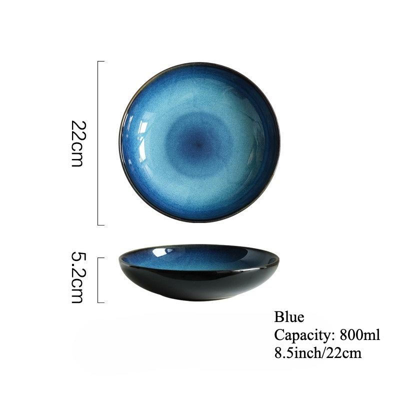 Gohobi Japanese Kiln-Change Ceramic Pasta and Salad Plate