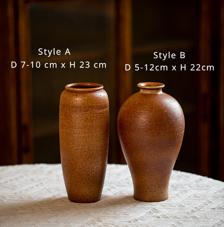 Gohobi Handmade Ceramic Large Brwon Vase