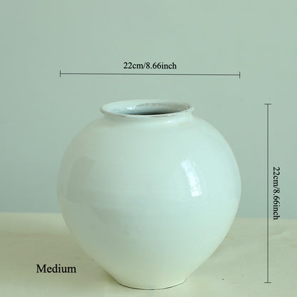 Gohobi White Moon Jar Ceramic Vase