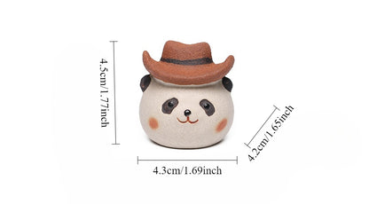 Gohobi Yixing Purple Clay Giant Panda Tea Pet – Handmade Tea Table Ornament