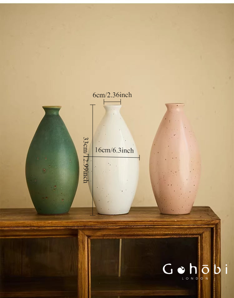 Gohobi Medieval Retro Ceramic Vase – Handmade Decorative Flower Vase for Home and Living Room