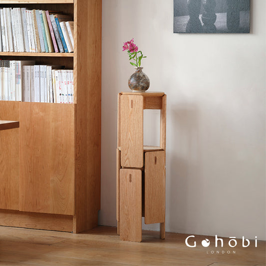 Gohobi Handmade Solid Wood Square Stool – Stackable Wooden Dining Stool Makeup Chair | FSC Certified Furniture, household makeup stool, Chinese square stool can be stacked dining table stool