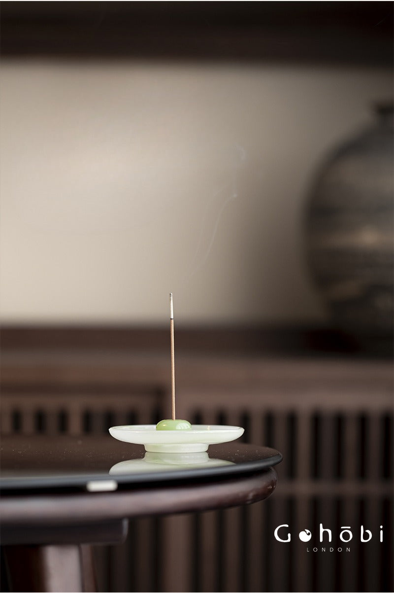 Gohobi Spring Shadow Glazed Incense Holder – Ceramic Ash Catching Incense Tray