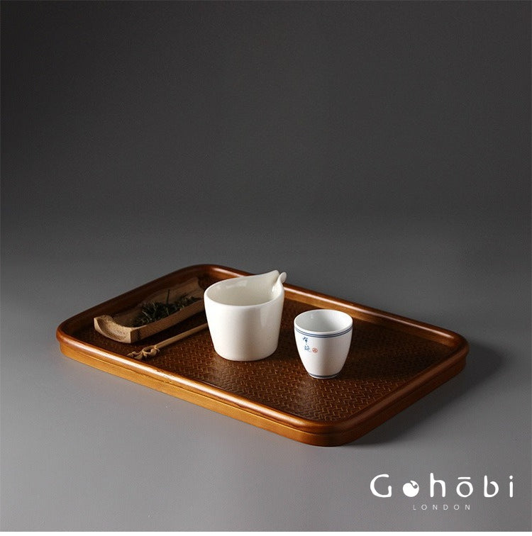 Gohobi Polished Bamboo Tea Tray – Bamboo Woven Gongfu Tea Tray
