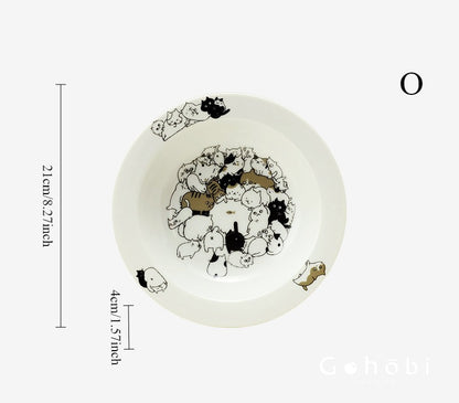 Gohobi Japanese Minoya Ceramic Small Plate [Made in Japan] – Underglaze Minoyaki Tableware