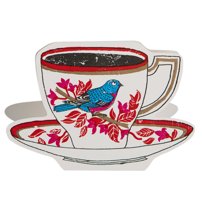 Archivist Gallery Birdy Tea Cup | Letterpress Cards | Cut-out Cards [Made in the UK]