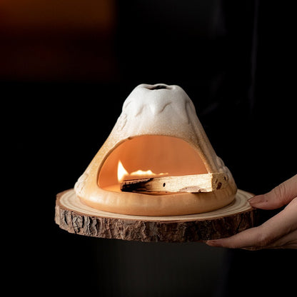 Gohobi Snow Mountain Ceramic Aromatherapy Fireplace Burner