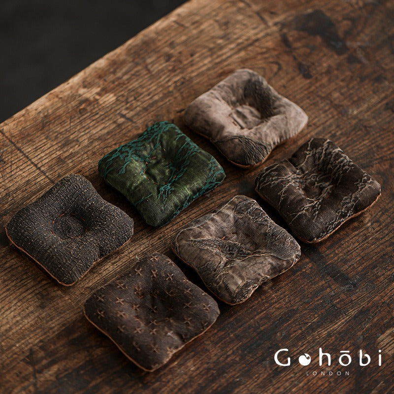 Gohobi Fragrant Cloud Silk Tea Coaster – Handmade Fabric Tea Mat for Gongfu Tea Set