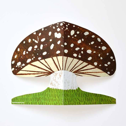 Mortlake Papers Brown Mushroom Shaped Greeting Card [Made in the UK]