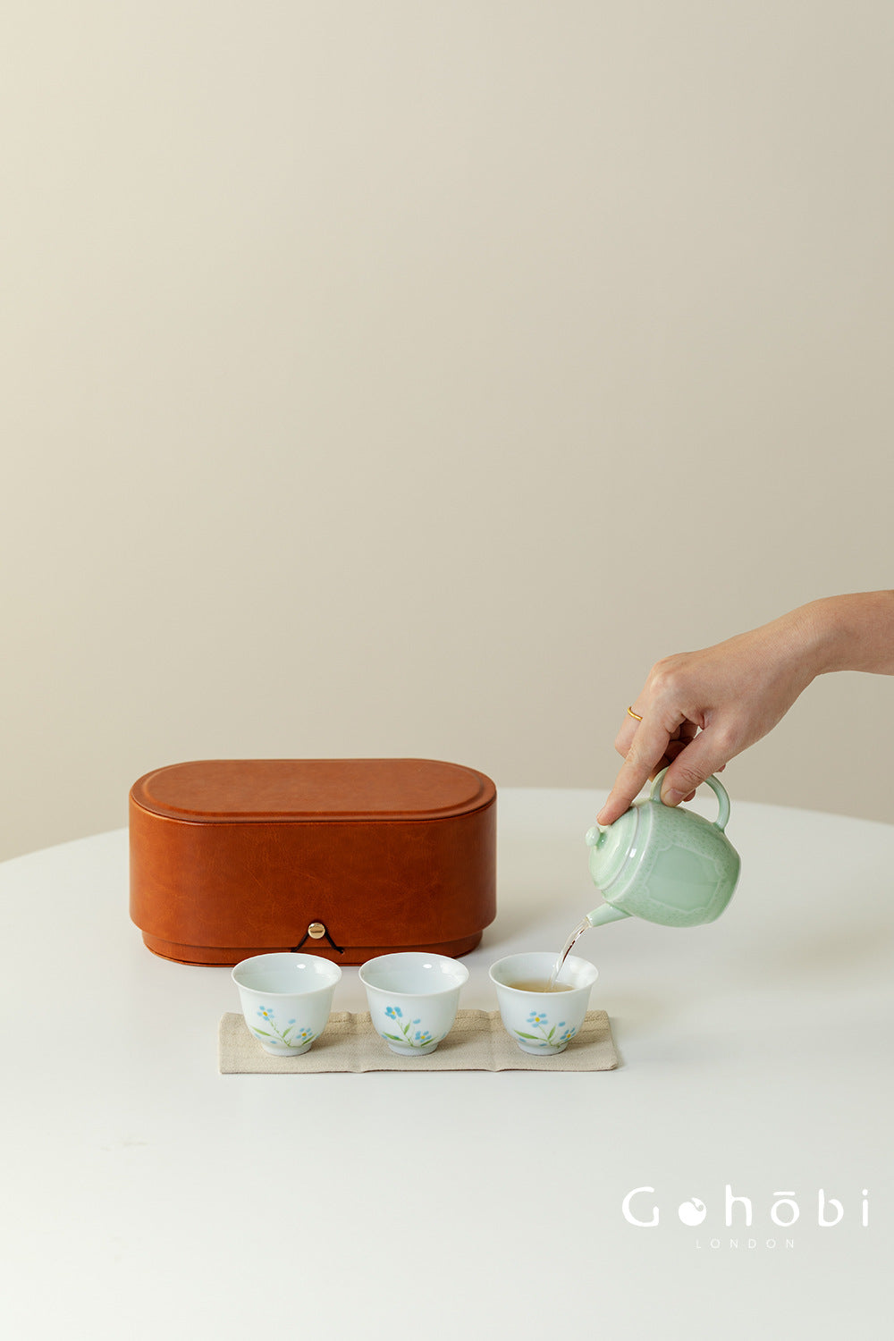 Gohobi Travel Tea Set – Handmade Portable Gongfu Travel Tea Set with Leather Case