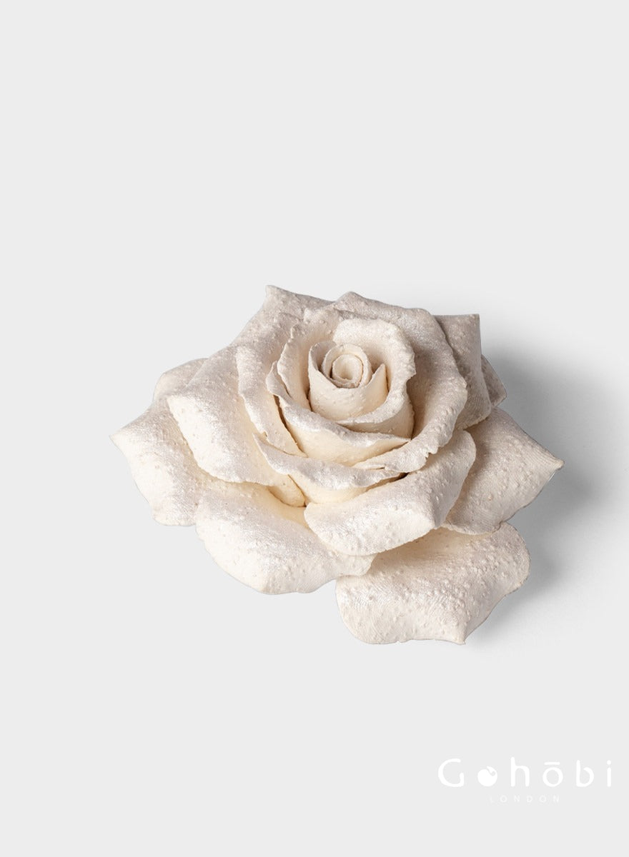 Gohobi Handmade Floral Incense Holder 002 - Black Peony and White Rose