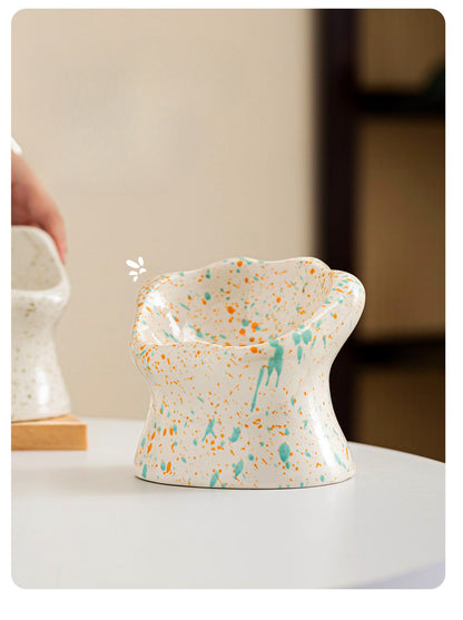 Gohobi Cat Paw Raised Ceramic Pet Bowl