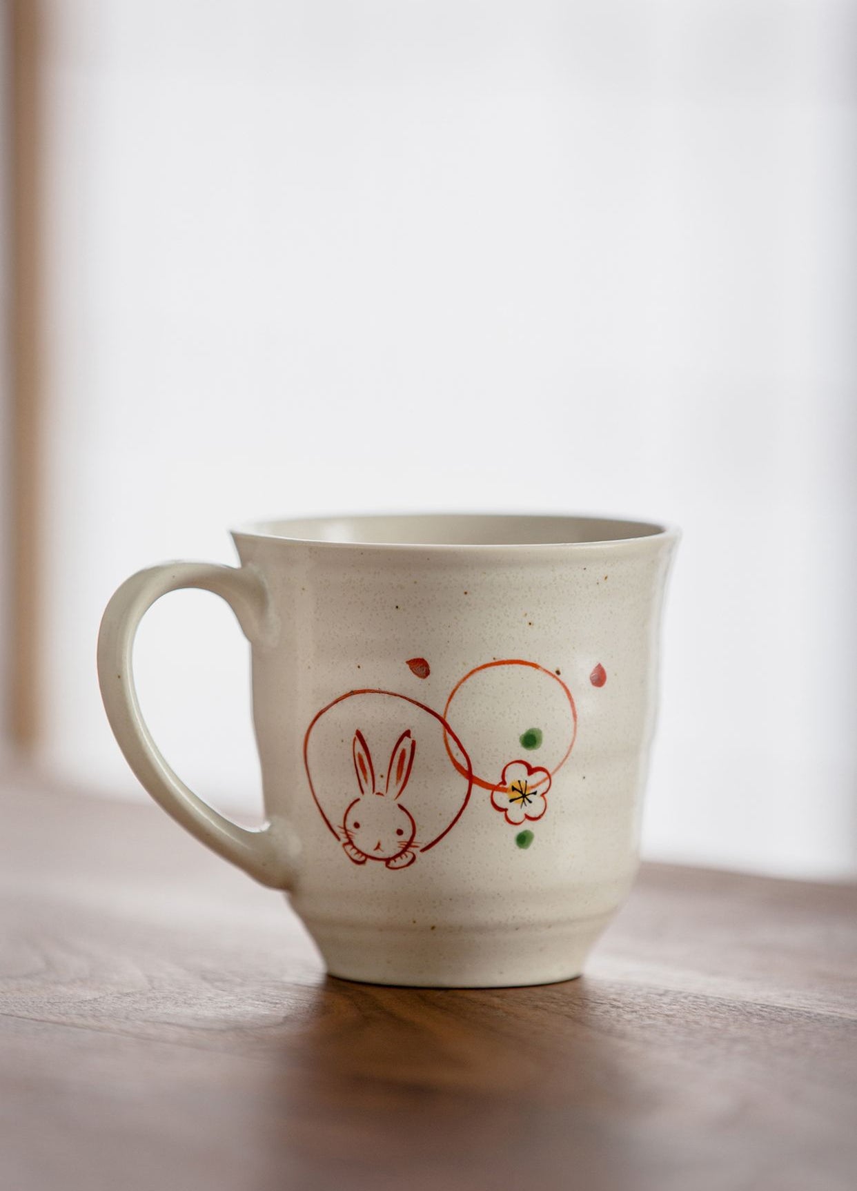 Gohobi Japanese Mino Ware Sakura Rabbit Mug Set