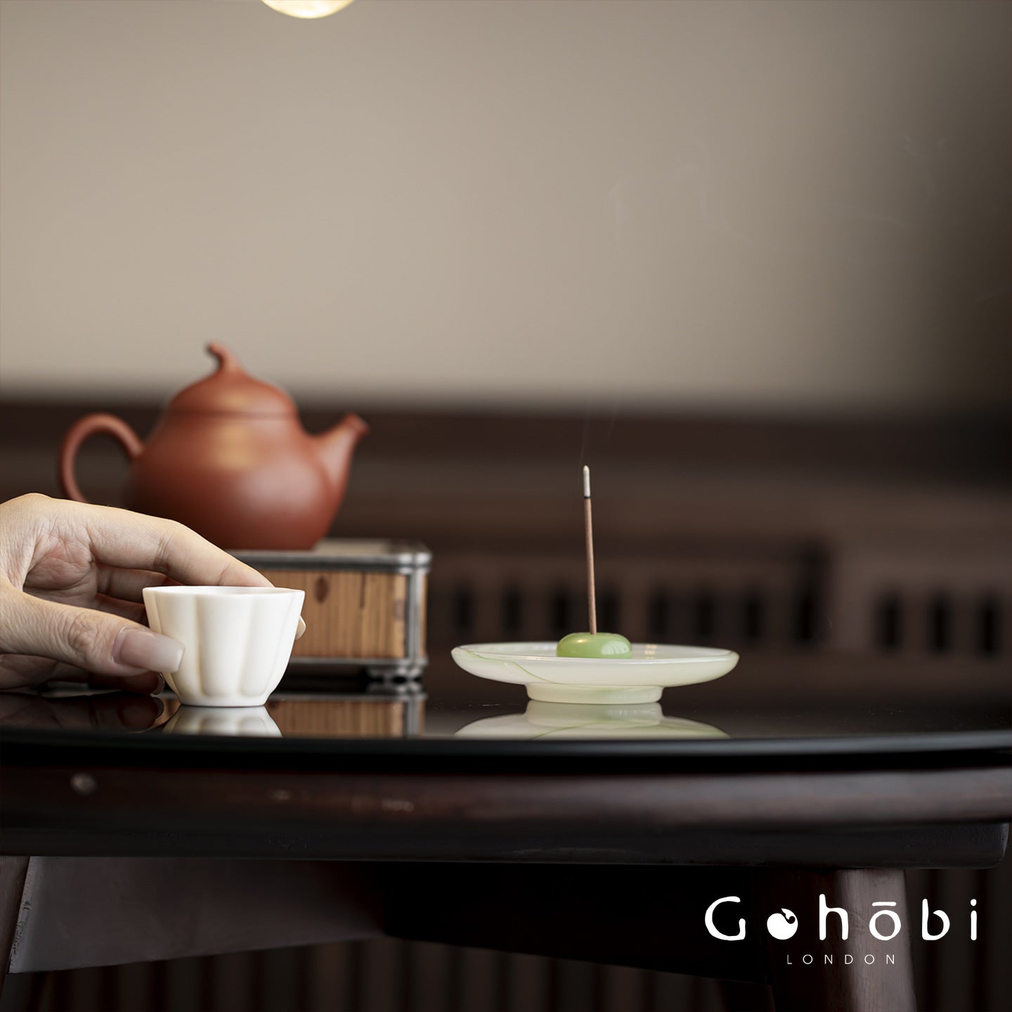 Gohobi Spring Shadow Glazed Incense Holder – Ceramic Ash Catching Incense Tray