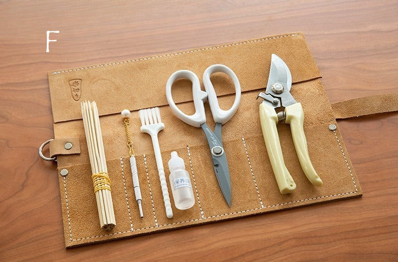 Gohobi Japanese Ikebana Florist Tool Kit – Flower Scissors, Water Injector & Tool Bag Set