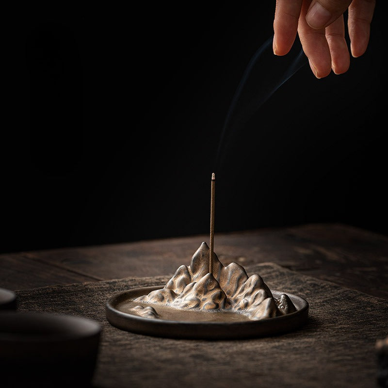 Gohobi Vintage Golden Mountain Incense Holder