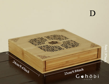 Gohobi Bamboo Pu’er Tea Tray – Multi-Layer Drawer Style Gongfu Tea Tray