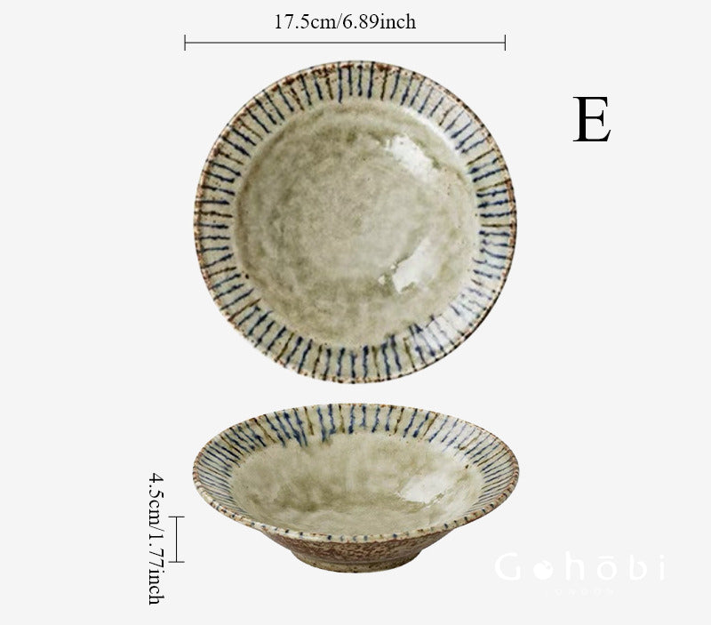 Gohobi Japanese Mino-yaki Pine Leaf Ceramic Plate [Made in Japan] – Retro Light Luxury Tableware