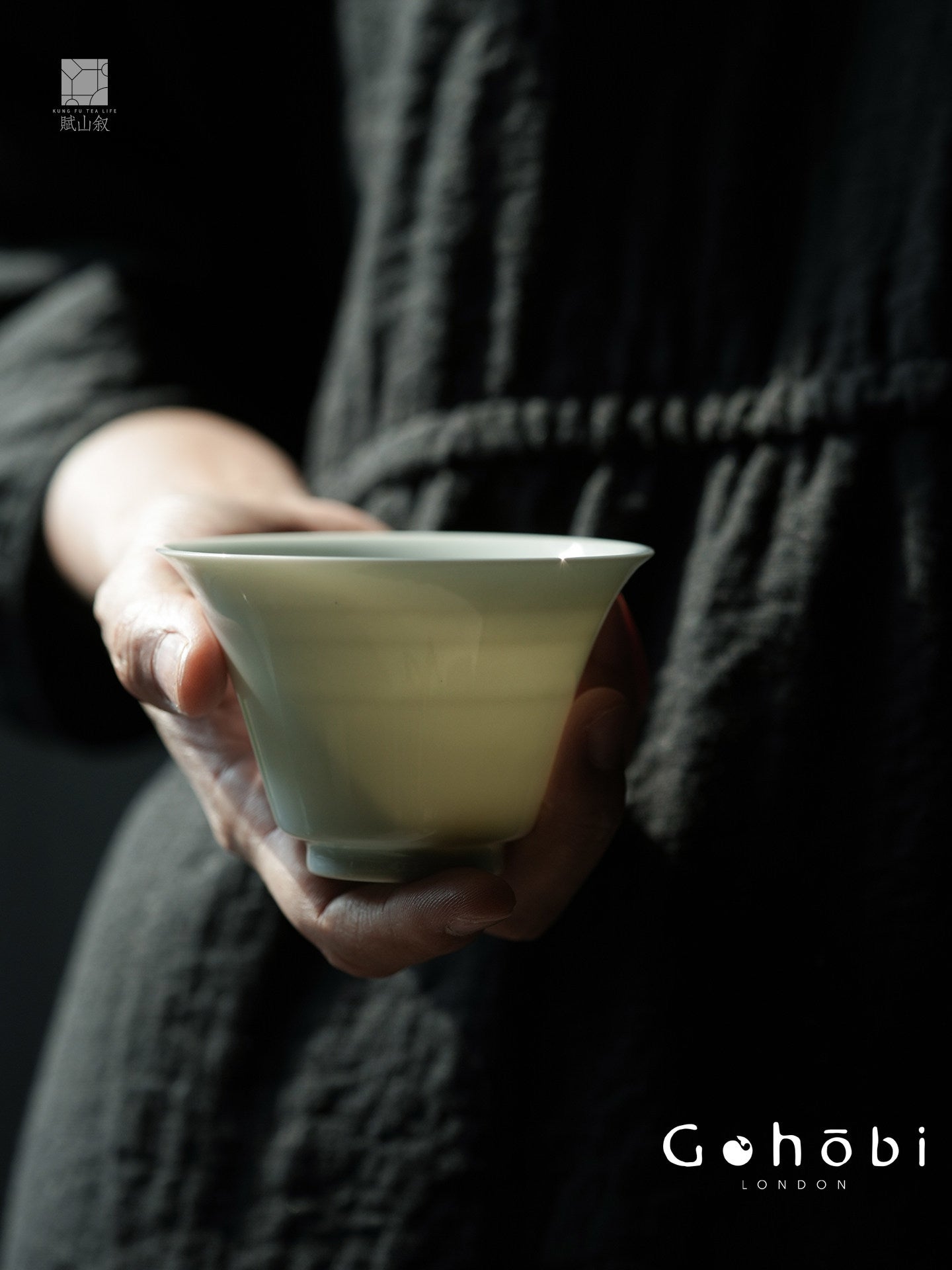 [賦山敘 x Gohobi] Gohobi Pure White Porcelain Gaiwan – Horseshoe Shape Thin Porcelain Gongfu Tea Bowl