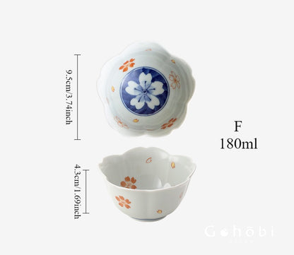 Gohobi Japanese Hosami Yaki Blue & White Small Bowl Set [Made in Japan] – Six-Piece Gift Box