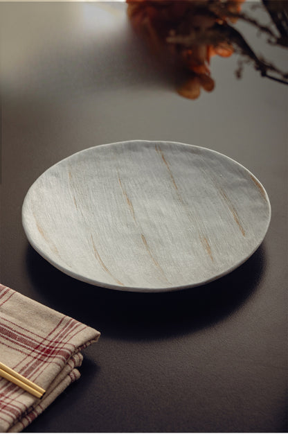 Jinxiu 2025 peint à l'aneth, nouvelle assiette de légumes sautés au feu de bois de 7,7 pouces, assiette plate pour la maison, hôtel, restaurant, assiette de cuisine occidentale commerciale