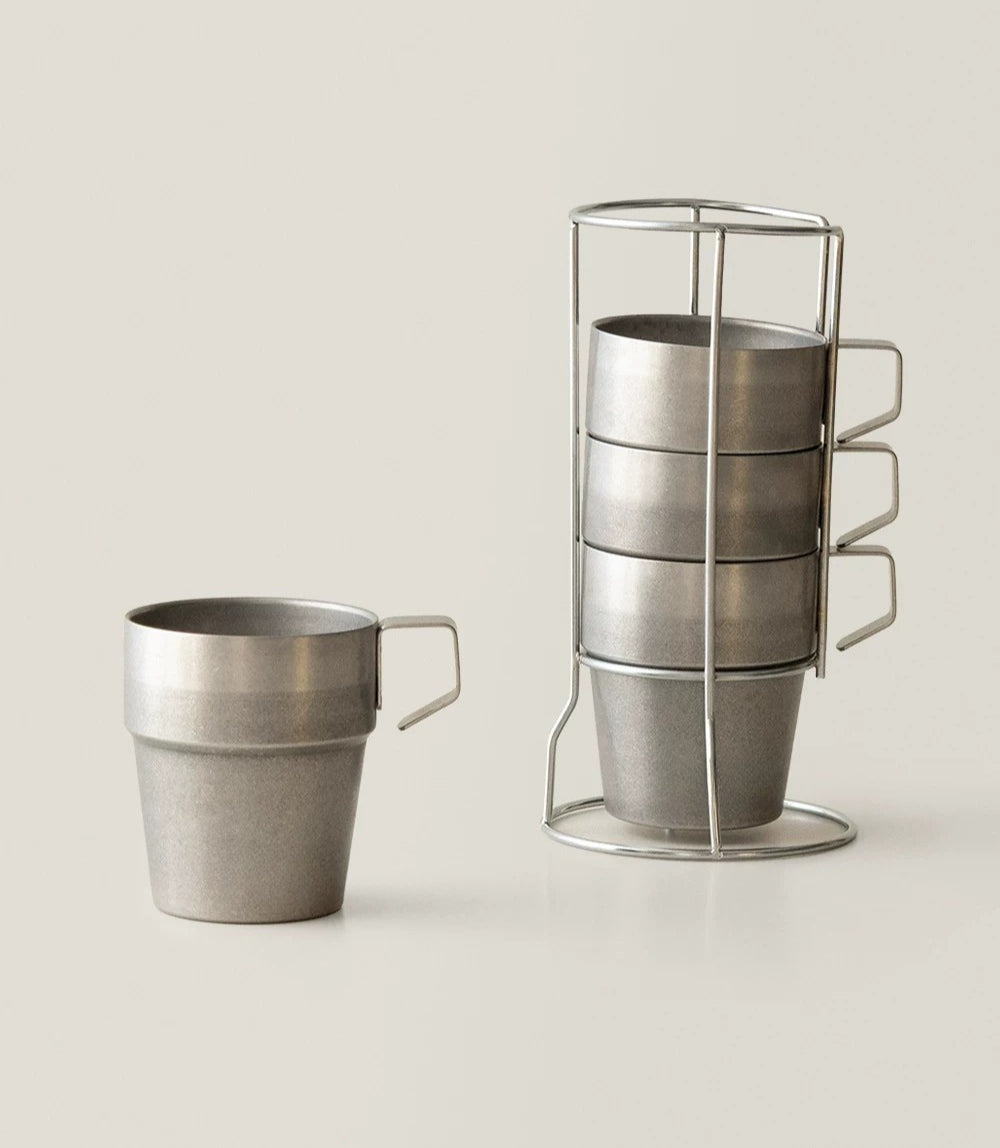 Gohobi Japanese Retro Stainless Steel Mug Set