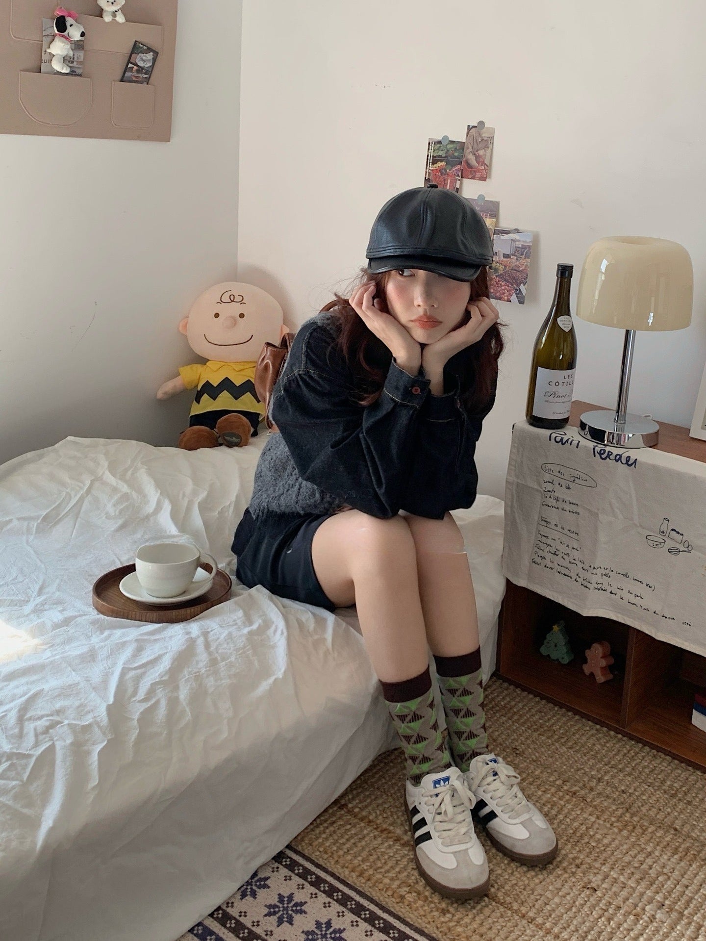 Gohobi Spring Summer Embossed Geometric Mid-Calf Socks