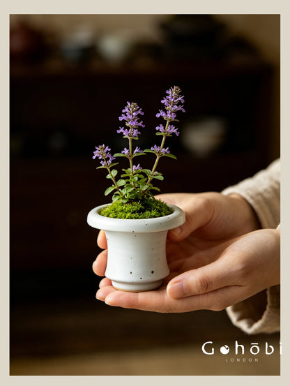 Gohobi Japanese Ikebana Mini Ceramic Vase – Jingdezhen Wabi-Sabi Desktop Flower Vase