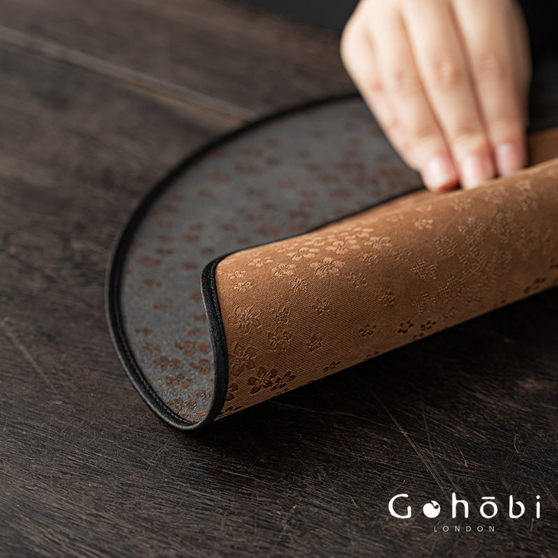 Gohobi Xiangyun Silk Tea Pad – Round Waterproof Tea Pot Placemat for Gongfu Tea Set