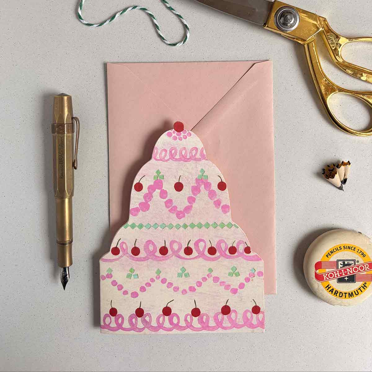 Mortlake Papers Wedding Cake Greeting Card | Birthday & Celebration Cake [Made in the UK]
